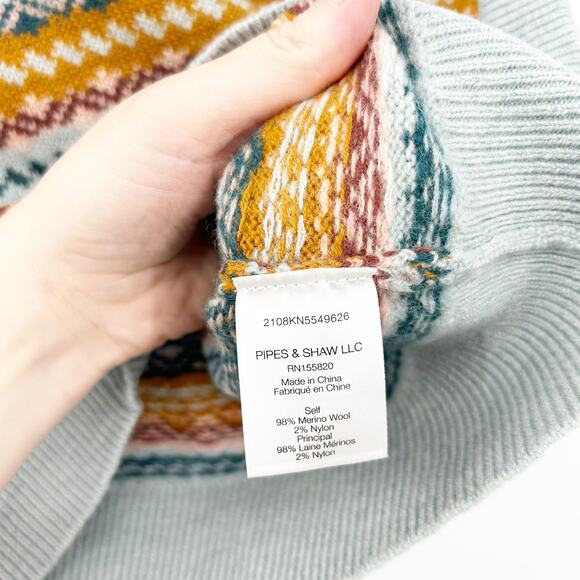 Veronica Beard Revolve Helenika Merino Wool Blend Fair‎ Isle Sweater Vest Size S - Picture 4 of 6